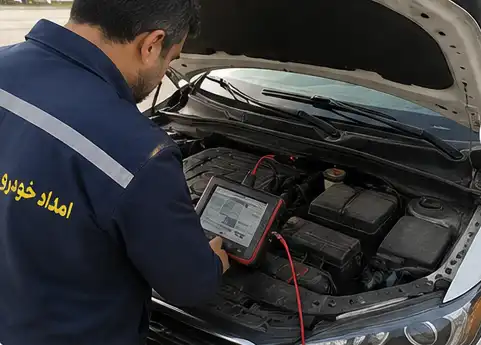 قبل از امداد: تعمیر اساسی برق و استارت در محل در  کرج